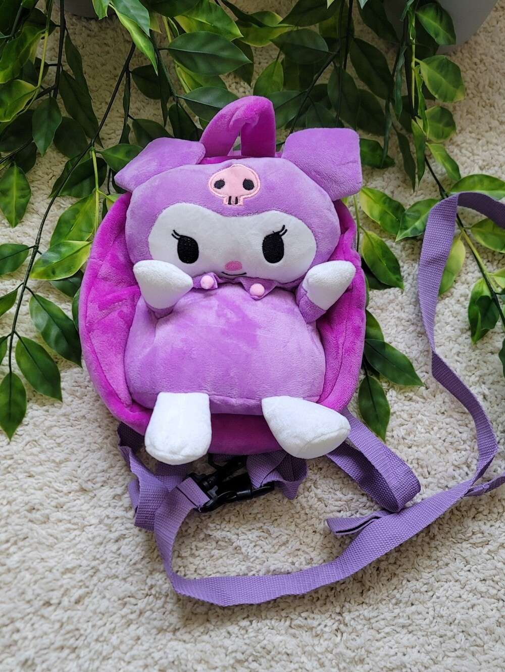 Baby Girl Kuromi Leash Backpack